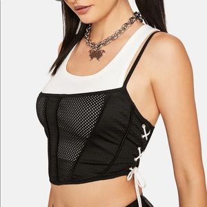 Dolls Kill:
Night Wins Every Time Corset Top